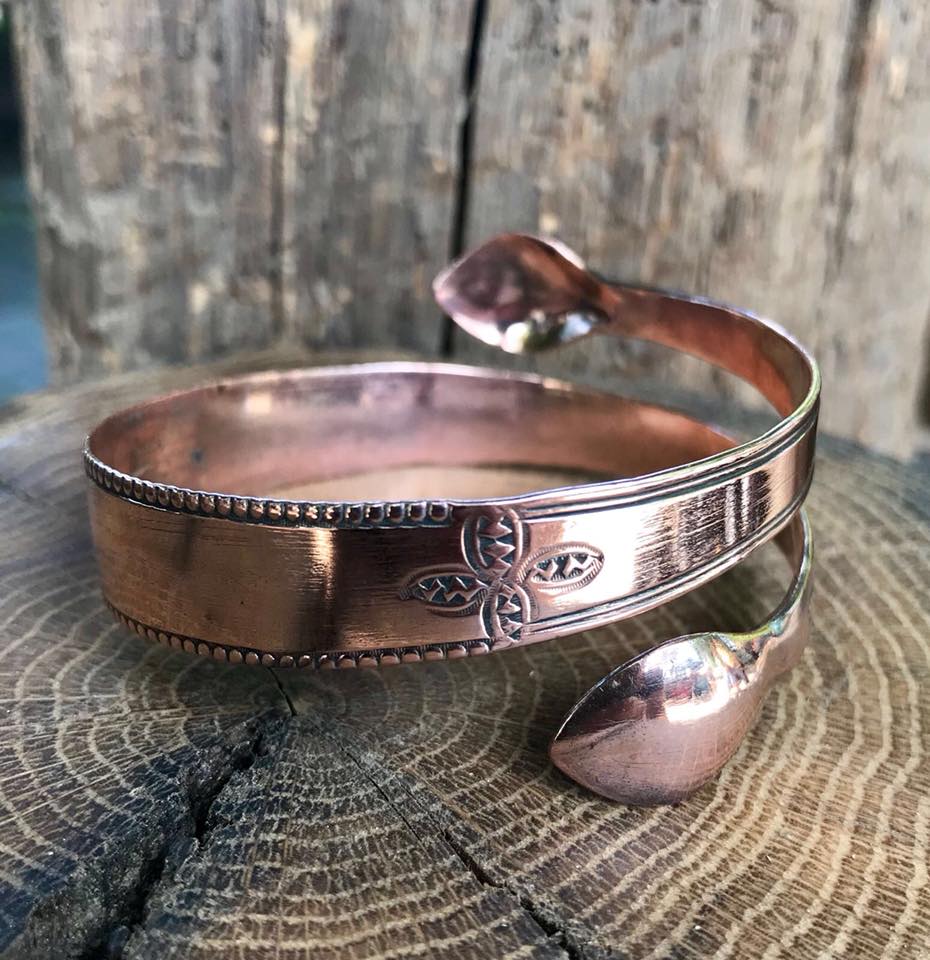 Rare Copper Sugar Tong Bangle Bespoke Rings & Jewellery Devon