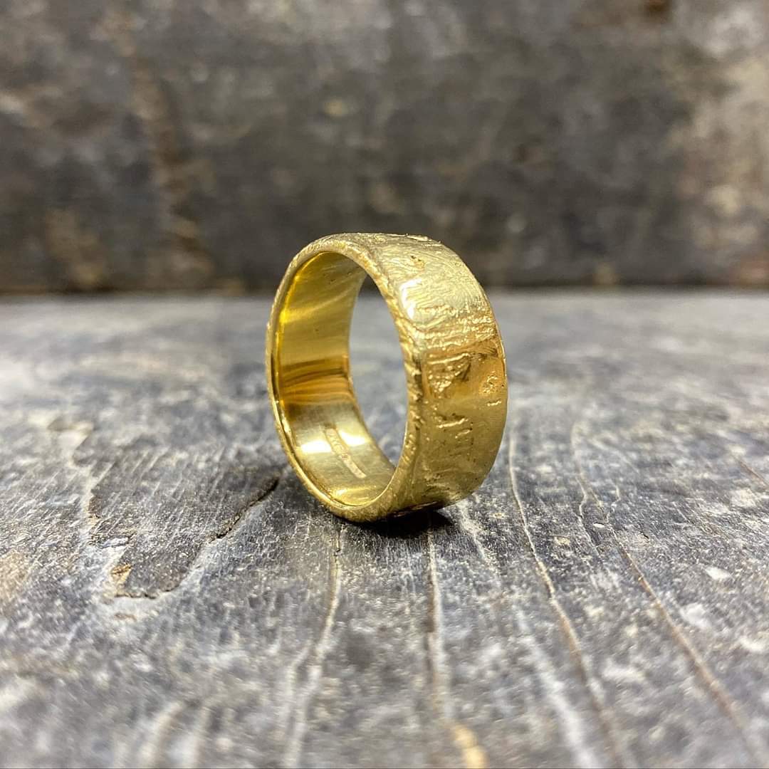 Sand Cast Yellow Gold Ring JWF Unique Designs