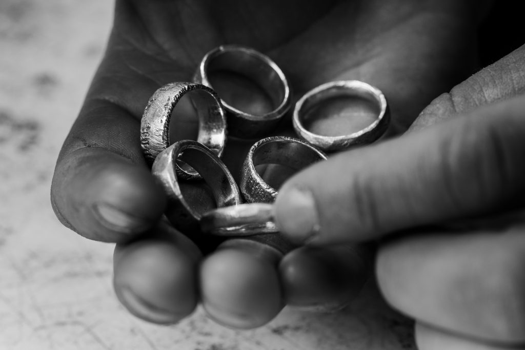 Sand Cast Wedding Rings | JWF Unique Designs