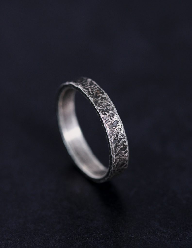 Slate Name Rings Dark Slate Textured Wedding Ring | Dark Wedding Ring | Handmade in UK