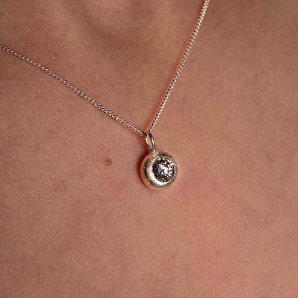 Sandcast pendant, sandcast jewellery, bespoke pendant, diamond necklace, diamond pendant
