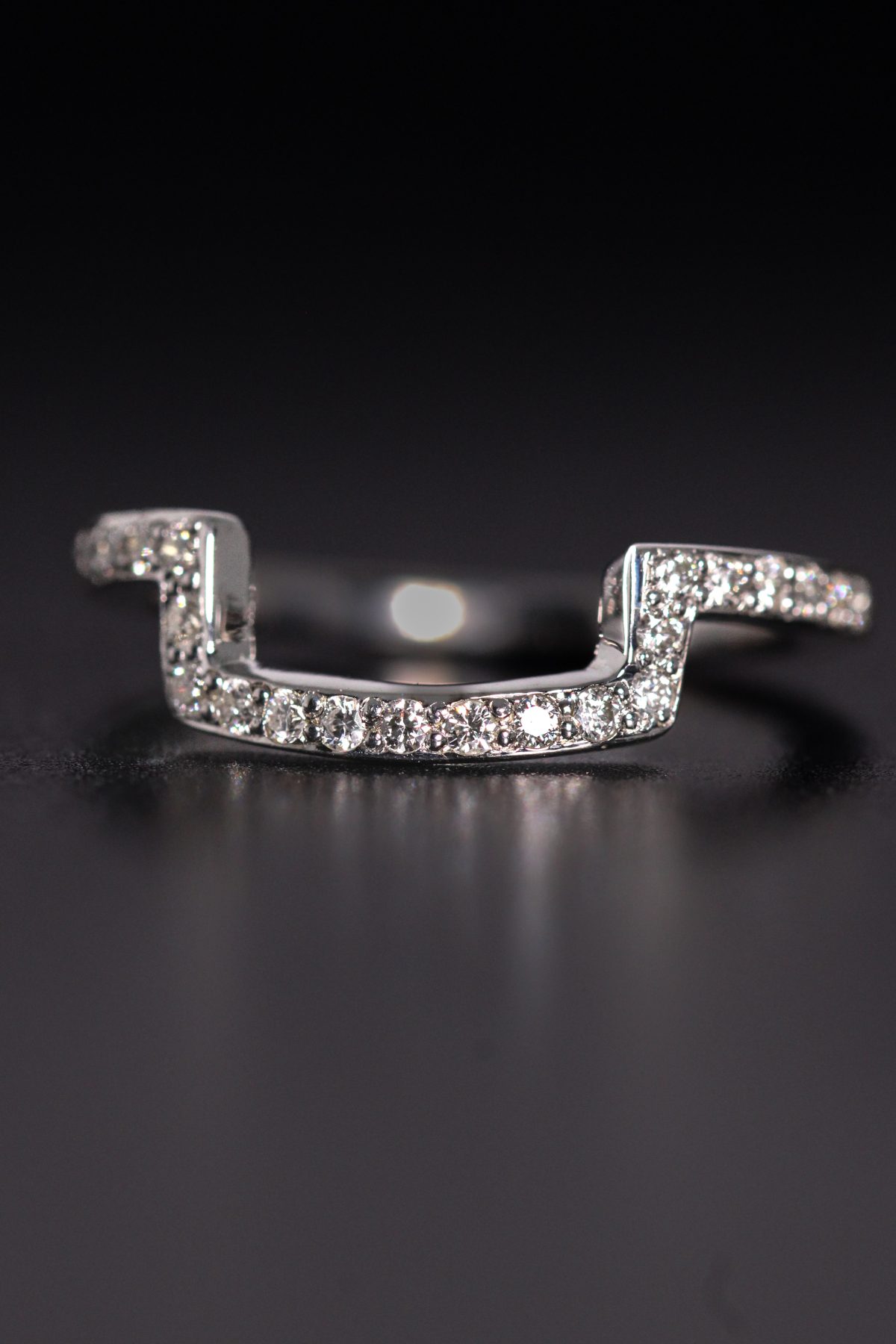 Diamond wedding ring, diamond ring shaped engagement ring, 9ct white gold, white gold ring, white gold wedding ring