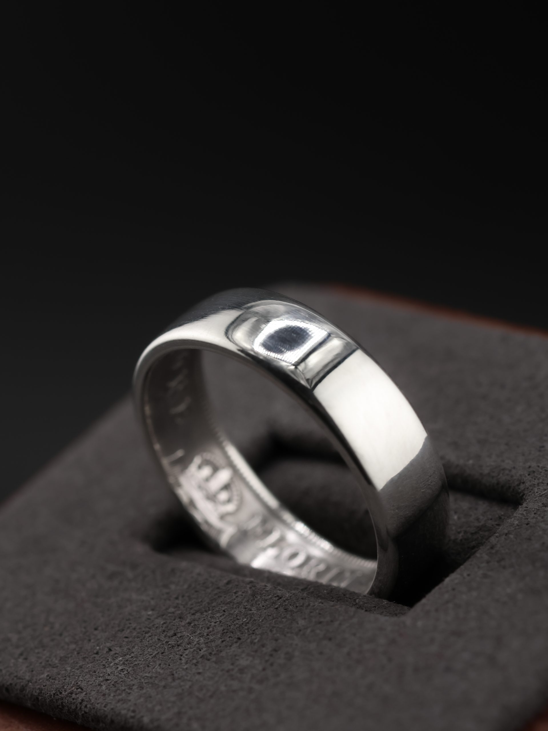 9E2A3991 Sterling Silver Florin Coin Ring, perfect for Men's wedding ring. Handmade in Devon, UK by independent jeweller, James French at JWF Unique Designs